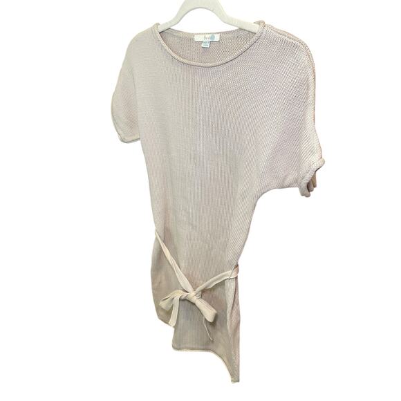 Boden Women US 2 Knit Sweater Dress Mini Sweater Dress Beige Cream Short Sleeves - Picture 4 of 7